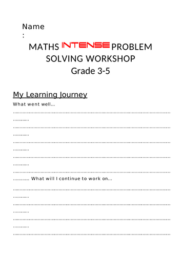 Maths Edexcel Grade 3-5 Problem Solving Paper