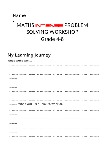 Maths Edexcel Grade 4 to 8 Problem Solving Paper
