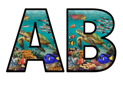 Finding Nemo Ocean Fish Lettering Set Display Title Letters Numbers ...