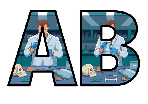 Forensic Science Biology Lettering Set Display Title Letters Numbers ...