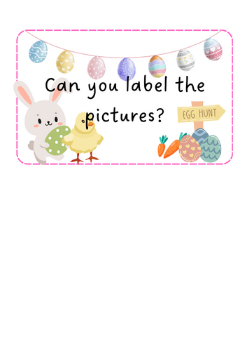 Easter picture labelling