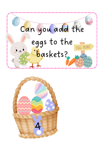 Easter egg basket counting