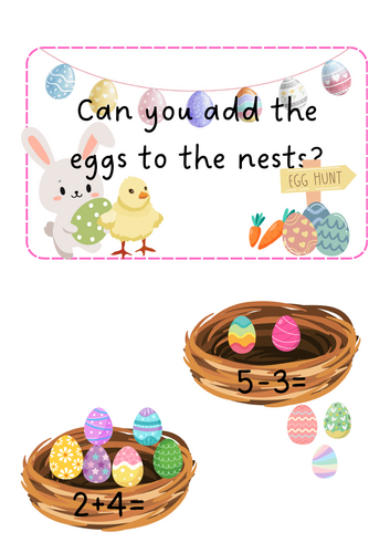 Easter nest - adding and taking away