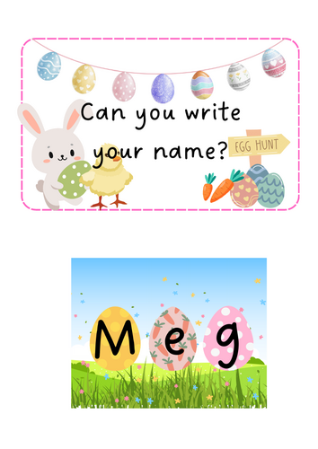 Easter name writing