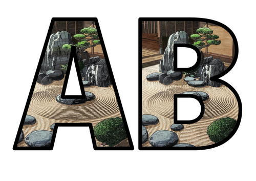 Japanese Bonsai Tree Zen Garden Lettering Set Display Title Letters ...