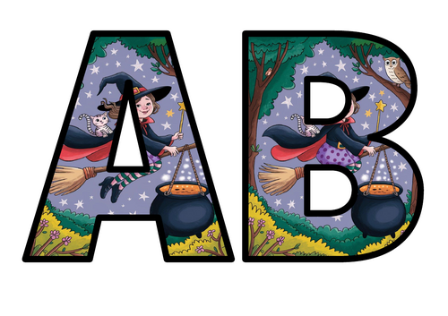 Julia Donaldson Book Room on the Broom Cover Lettering Set Display ...