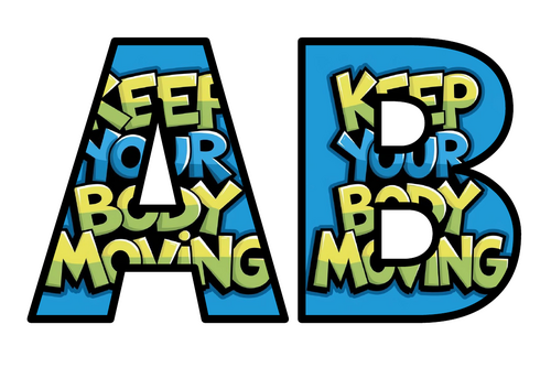 Keep your body moving Lettering Set Display Title Letters Numbers Signs ...
