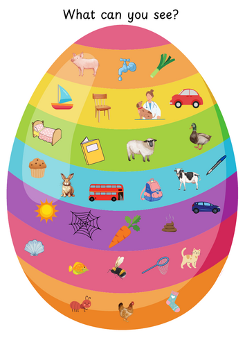 What can you see? Easter egg themed writing (phase 2 and 3)