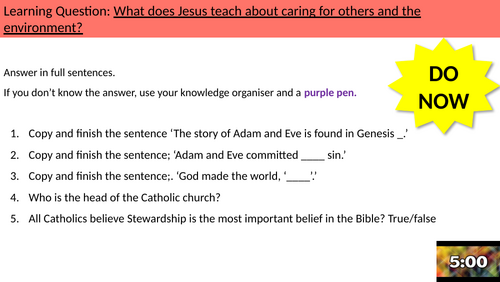 1.10b Caring for the environment. GCSE AQA B CATHOLIC CHRISTIANITY
