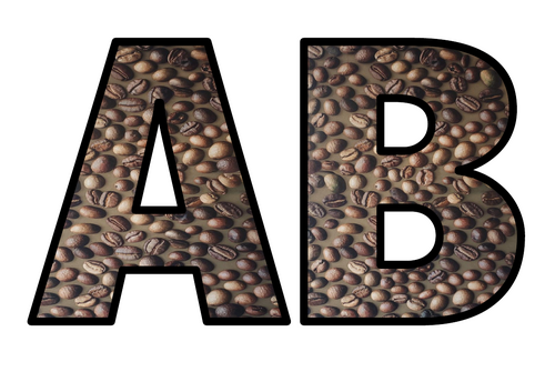 Coffee Beans Fair trade Hot Drink Lettering Set Display Title Letters ...