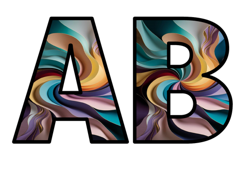 Colour Rippled Paper Lettering Set Display Title Letters Numbers Signs ...