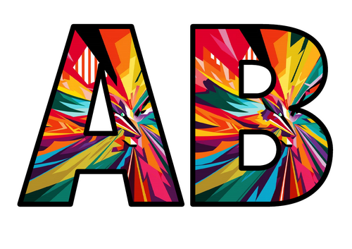 Colourful Art 3D Rainbow Lettering Set Display Title Letters Numbers ...