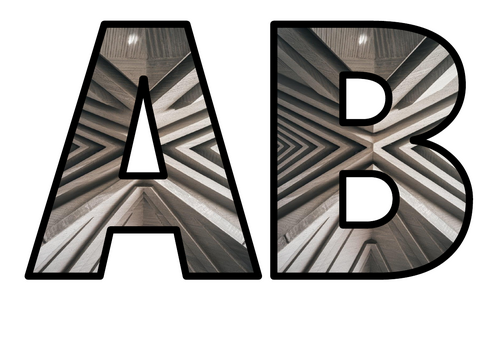 Concrete Abstract Art Lettering Set Display Title Letters Numbers Signs ...