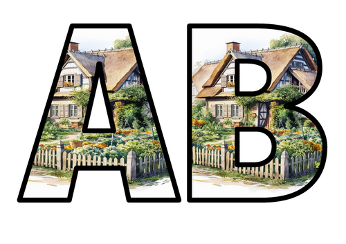 Cottage House England London Lettering Set Display Title Letters ...