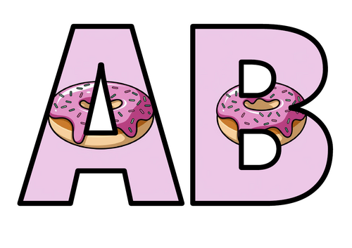 Creative Writing Donut Candy Food Unhealthy Lettering Set Display Title ...