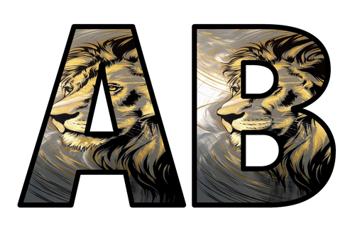 Lion - King of the Jungle Lettering Set Display Title Letters Numbers ...