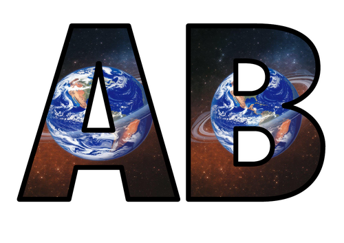 Earth's Rotation Physics Science Lettering Set Display Title Letters ...