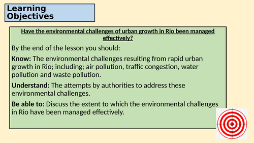Y9 Urbanisation: Rio managing urban growth (Environmental)