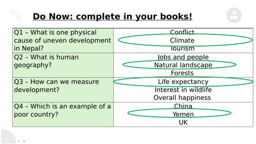Y7 Development: DRC's development