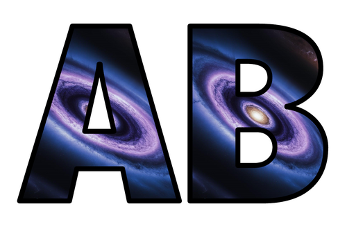 Orbits Space Planet Black Hole Science Physics Lettering Set Display ...
