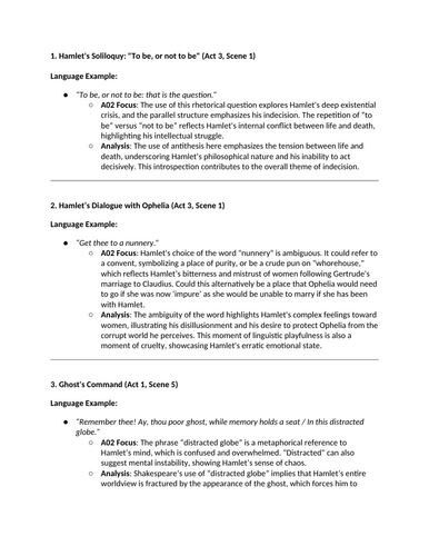 Hamlet A02 bank and examples