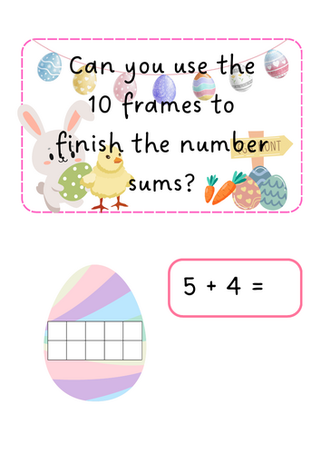 Easter 10 frame eggs counting