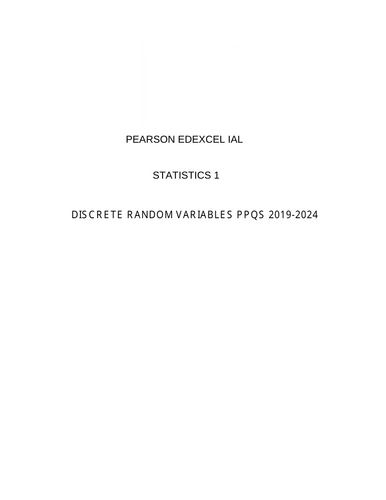 Statistics 1 Discrete Random Variables Past Paper Questions
