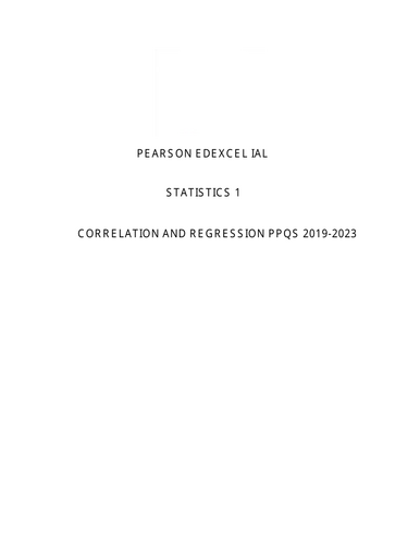 Statistics 1 Correlation and Regression Past Paper Questions