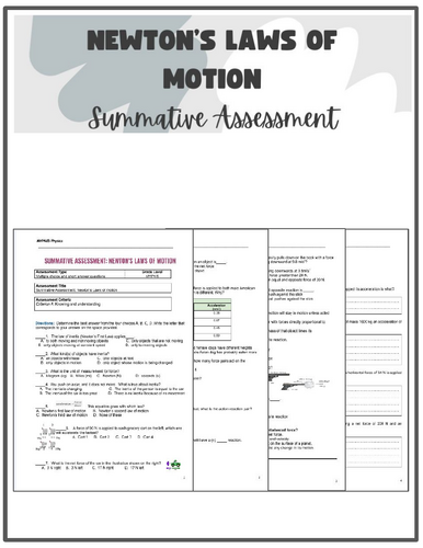 IB MYP Physics: Newton's Laws of Motion/Summative Assessment Criterion A