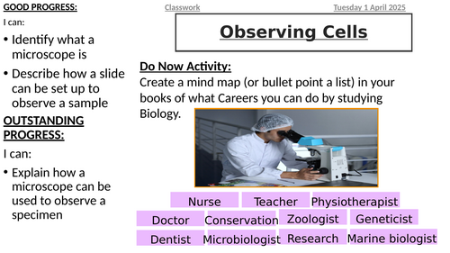 AQA Biology - B1.1 Cells and Transport | Teaching Resources