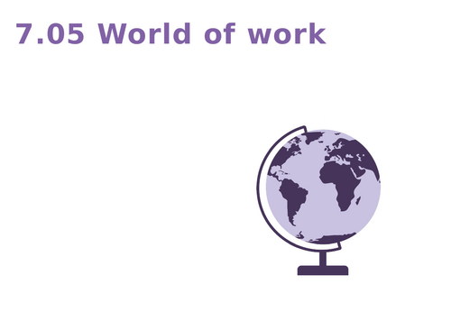 Y7 World Work: Teacher's subject knowledge