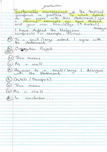 KS4 Living World: Sustainable management in Malaysian Tropical Rainforests