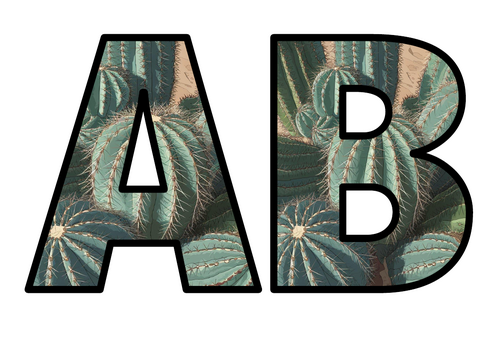 Cactus Cactai Desert Plants Water Lettering Set Display Title Letters ...