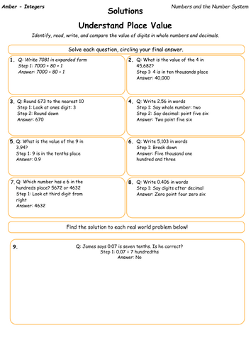 Understand Place Value (Differentiated Practice) GCSE Maths Worksheets ...