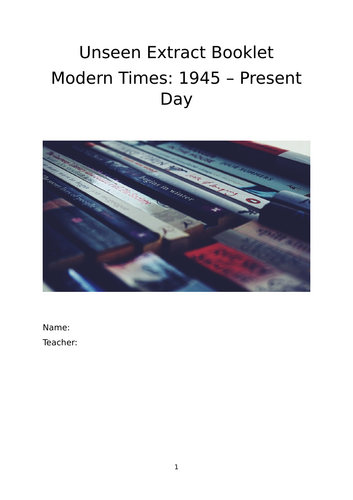 A-level Unseen Prose Booklet