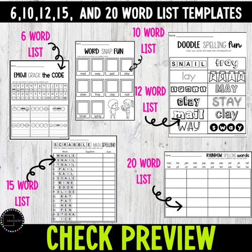 Editable Spelling Activities and Worksheets for Any List | Teaching ...