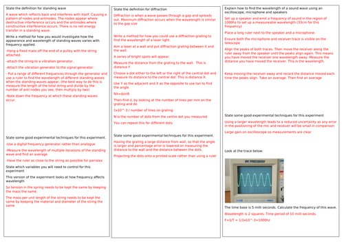 Edexcel A level Physics Topic 5 Waves  Revision mat