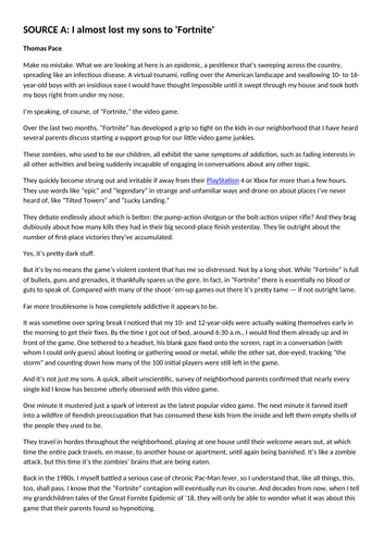 NON FICTION Fortnite paper - AQA Paper 2-style