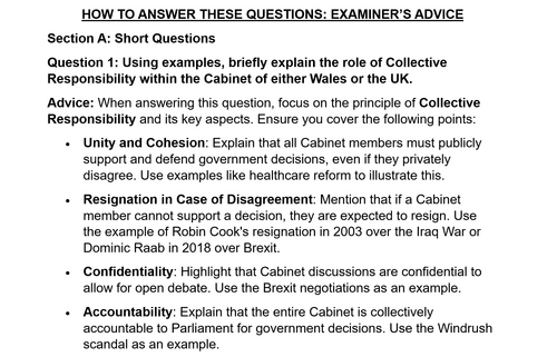 WJEC AS/A Level Politics Model Answers - Full Papers - Paper 1 - 2023 ...