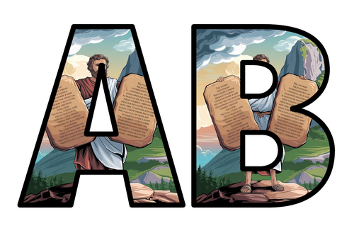 Moses Commandments Rules Laws Passover RE Lettering Set Display Title ...