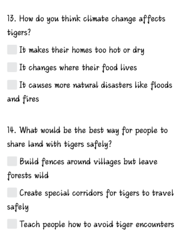 International Tiger Day: 20 Thought-Provoking Tick-the-Box Questions ...