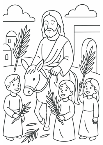 coloring pages Palm Sunday (10 Templates) | Teaching Resources