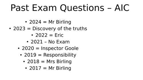 An Inspector Calls - 2024 - 2017 Eduqas EXAM questions | Teaching Resources