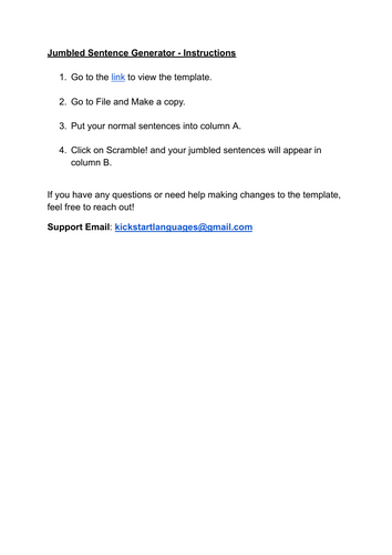 Jumbled Sentence Generator