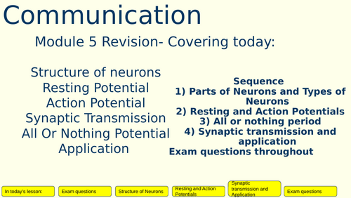 Neuronal Communication A-level Revision | Teaching Resources