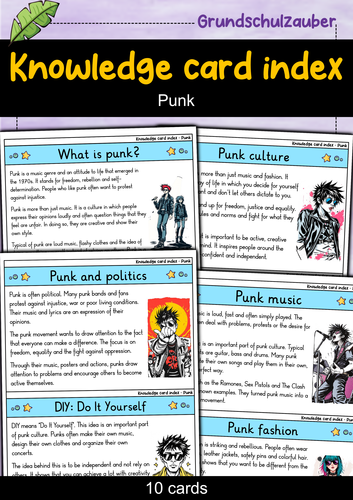 Punk - Flashcards on History, Bands, and Culture | Teaching Resources