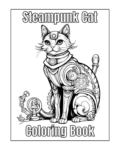 Steampunk Cat Coloring Pages Vol.1 / Sheets of Steampunk Cat {Coloring ...
