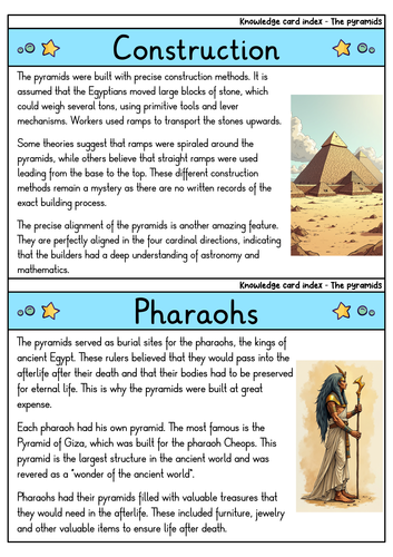 The Pyramids - Flashcards | History | Ancient Egypt | Construction ...