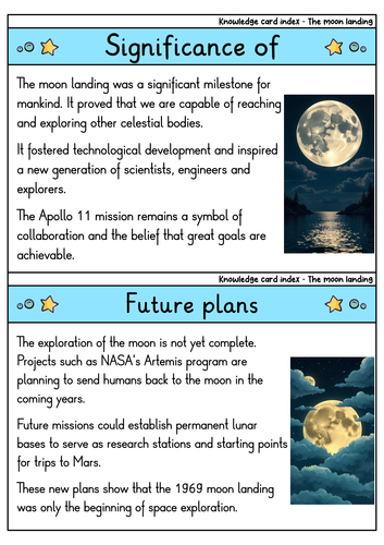 The Moon Landing - Flashcards | Space Exploration | Apollo 11 & Key ...