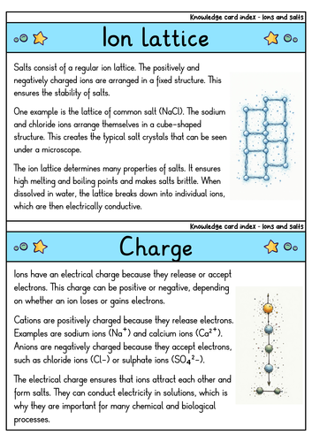 Ions and Salts - Flashcards | Chemistry | Formation, Properties ...